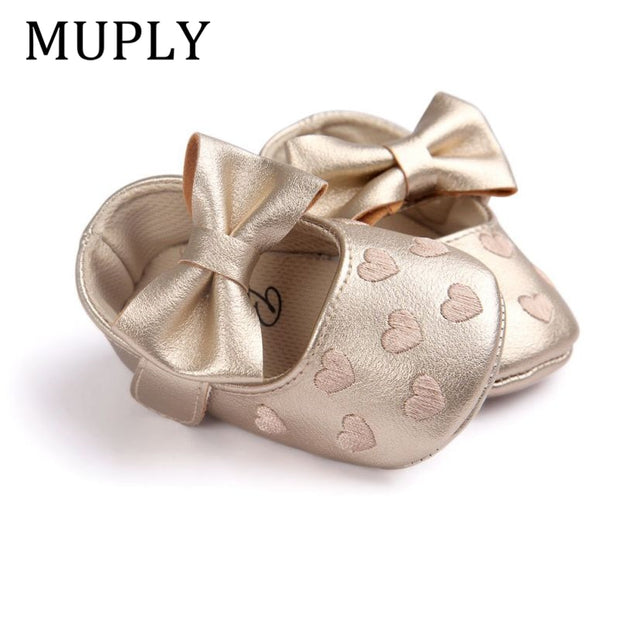 Baby PU Leather Baby Boy Girl Baby Moccasins Moccs Shoes Bow Fringe Soft Soled Non-slip Footwear Crib Shoes