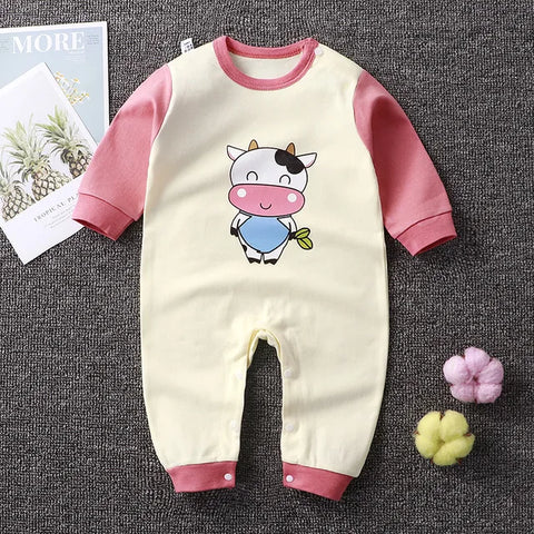 2024 Spring Autumn 0-2 Years Old Baby Romper Baby Jumpsuit Boys Girls Long-sleeved Trousers Newborn Romper Climbing Clothes