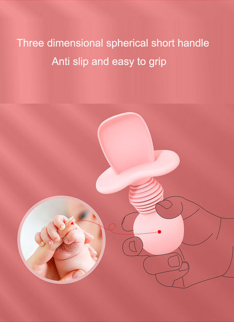 Baby silicone food fork and spoon