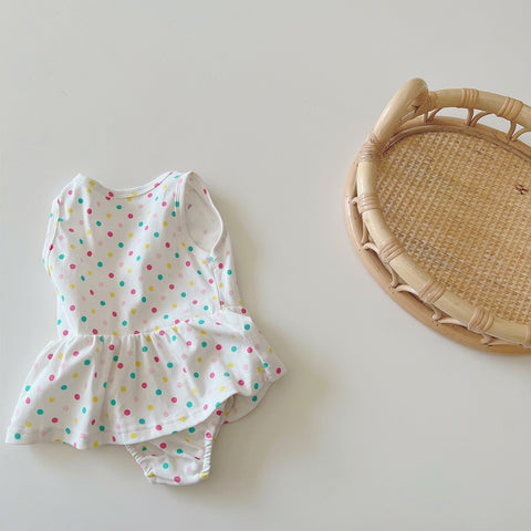 Summer New Sleeveless Baby One-Piece Romper Dress Color Polka Dot Cute Girl Romper Baby Children's Ha Skirt