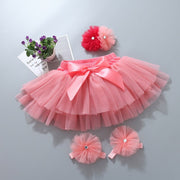 Baby girl tutu skirt 2pcs tulle lace bloomers diaper cover Newborn infant outfits  Mauv headband flower set Baby mesh bloomer