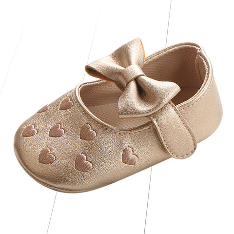 Multicolor Embroidered Peach Heart Bow Baby Shoes Baby Shoes Toddler Shoes