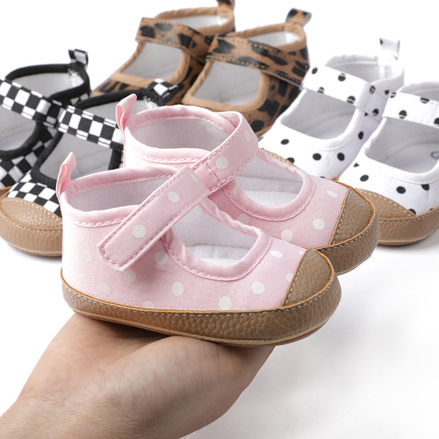 Baby Girls Shoes Rubber Sole Velcro Anti-Fall Toddler Shoes Baby Shoes Babyshoes