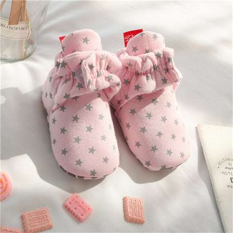 Star Print Newborn Baby Socks Shoes Boy Girl Toddler First Walkers Booties Cotton Soft Anti-slip Warm Infant Crib Shoes