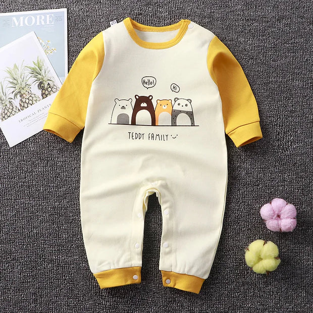 2024 Spring Autumn 0-2 Years Old Baby Romper Baby Jumpsuit Boys Girls Long-sleeved Trousers Newborn Romper Climbing Clothes