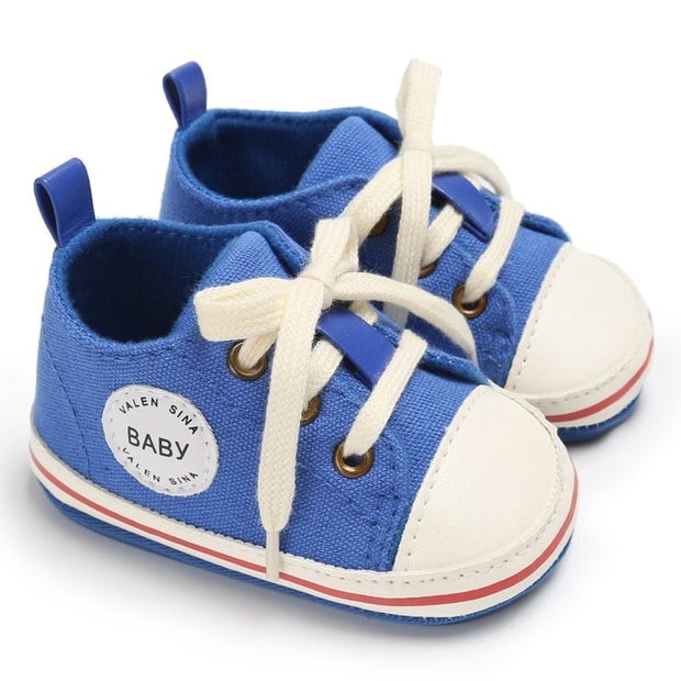 Newborn Baby Shoes Infant first walkers Tollder Canvas Shoes Lace-up Baby Girls Sneaker Prewalker 0-18M