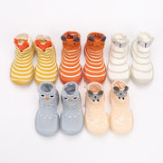 Baby cartoon walking shoes, cute multi-color children's floor socks, soft soled anti slip knitted shoes