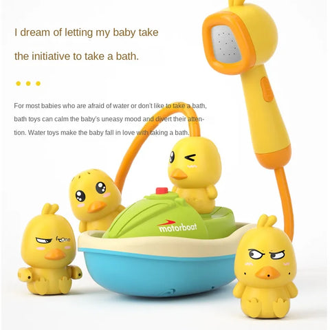 Cute Duck Electric Water Spray Bathroom Bathing Toys Baby Bath Toys Kids Bath And Shower Bathtubs Interactive Boy girl Gifts