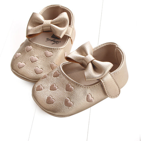 Multicolor Embroidered Peach Heart Bow Baby Shoes Baby Shoes Toddler Shoes