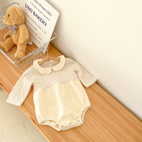 Baby jumpsuit spring and autumn doll collar baby romper long sleeved romper jumpsuit