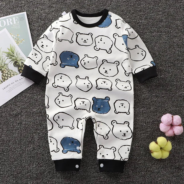 2024 Spring Autumn 0-2 Years Old Baby Romper Baby Jumpsuit Boys Girls Long-sleeved Trousers Newborn Romper Climbing Clothes