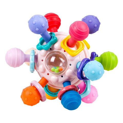 Baby Toys 0-1 Year Old Puzzle Early Education Manhattan Atomic Ball Baby Tooth Grinder Grip Training Ringing Bell