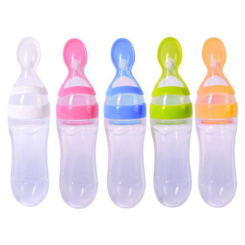 Newborn Baby Silicone Squeezing Feeding Bottle