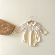 Baby jumpsuit spring and autumn doll collar baby romper long sleeved romper jumpsuit