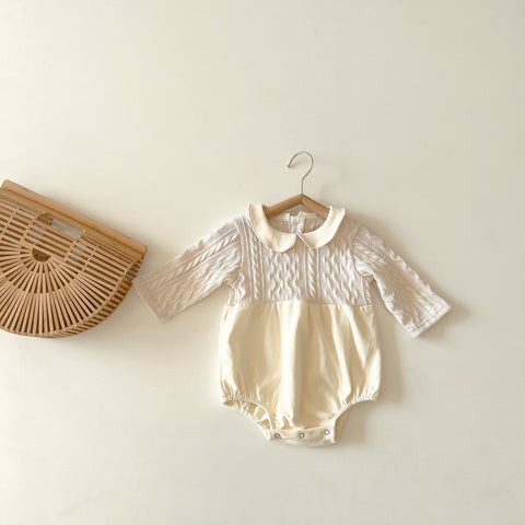 Baby jumpsuit spring and autumn doll collar baby romper long sleeved romper jumpsuit