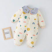 Baby Warm Onesie Cotton Thickened Cotton Winter Baby Harness Crawling Clothes Spring And Autumn Newborn Sleeping Bag Outside