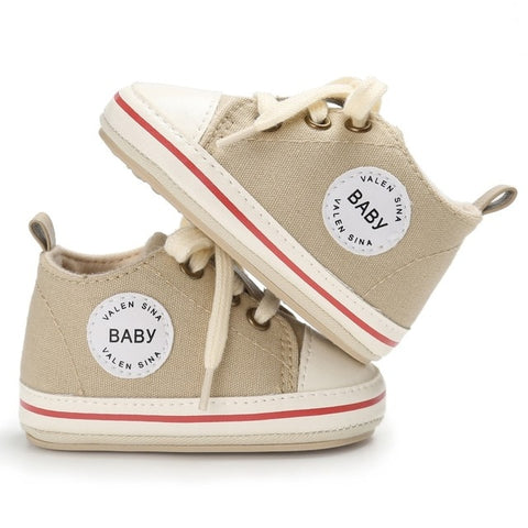 Newborn Baby Shoes Infant first walkers Tollder Canvas Shoes Lace-up Baby Girls Sneaker Prewalker 0-18M