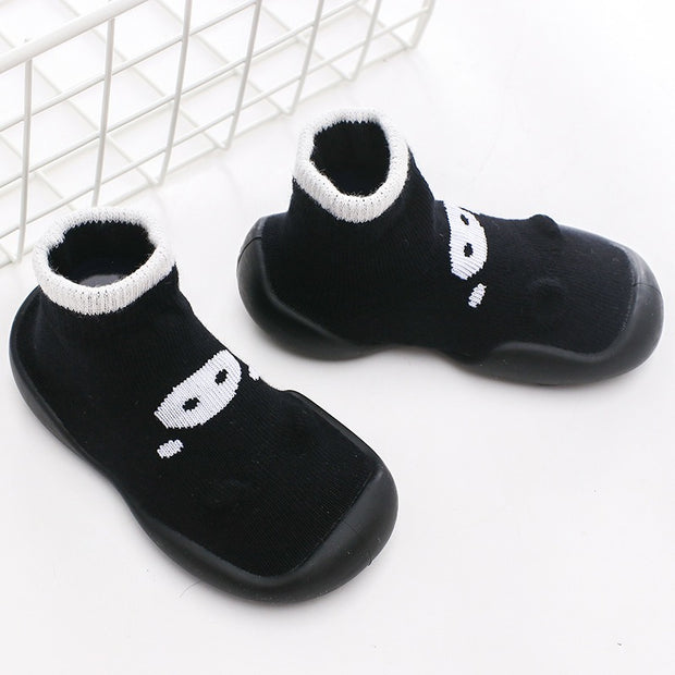 Autumn and Winter Baby Socks Silicone Anti slip Bottom Floor Socks Children's Shoes and Socks Cartoon Rainbow Strips Indoor Walking Shoes and Socks