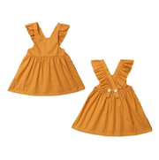 Summer Infant Kid Baby Girl Solid Color Ruffle Princess Party Dress Clothes