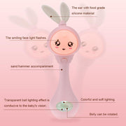 Musical Flashing Baby Rattles Infant Bells Juguetes Rabbit Hand Bells Rattles Newborn Baby Toy Early Educational Baby Toys 0-12M