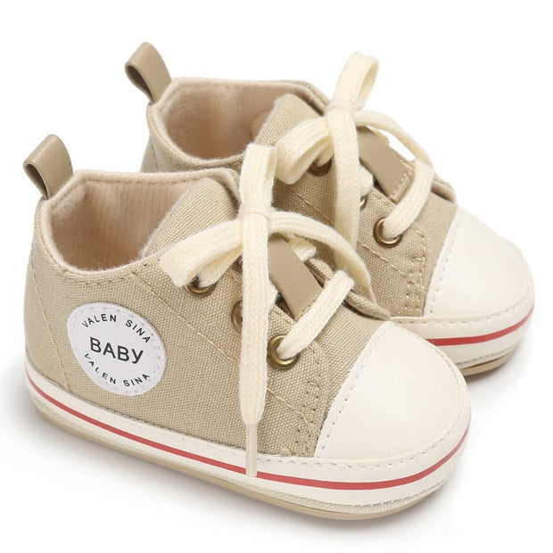 Newborn Baby Shoes Infant first walkers Tollder Canvas Shoes Lace-up Baby Girls Sneaker Prewalker 0-18M