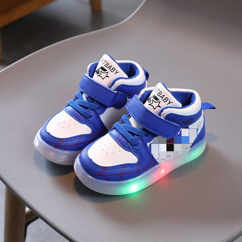 Luminous casual shoes, baby soft soled shoes, luminous shoes, boys and girls board shoes