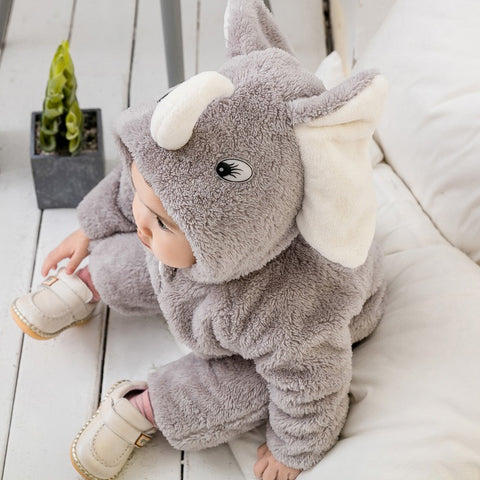 Thickened One-Piece Clothes Baby Clothes Newborn Baby Crawling Clothes Autumn And Winter Daffy Bear New Animal Shape