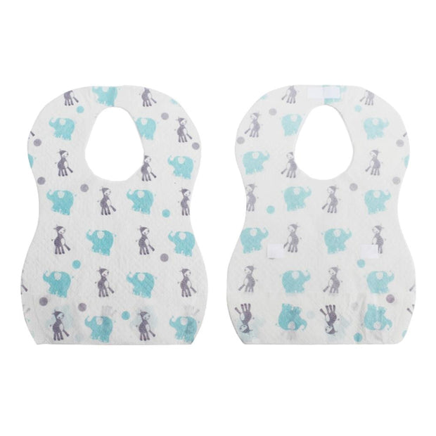 30pcs/lot Waterproof Non-Woven Fabric Disposable Baby Toddler Bibs Feeding Saliva Apron Paper Bibs