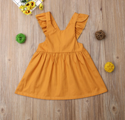 Summer Infant Kid Baby Girl Solid Color Ruffle Princess Party Dress Clothes