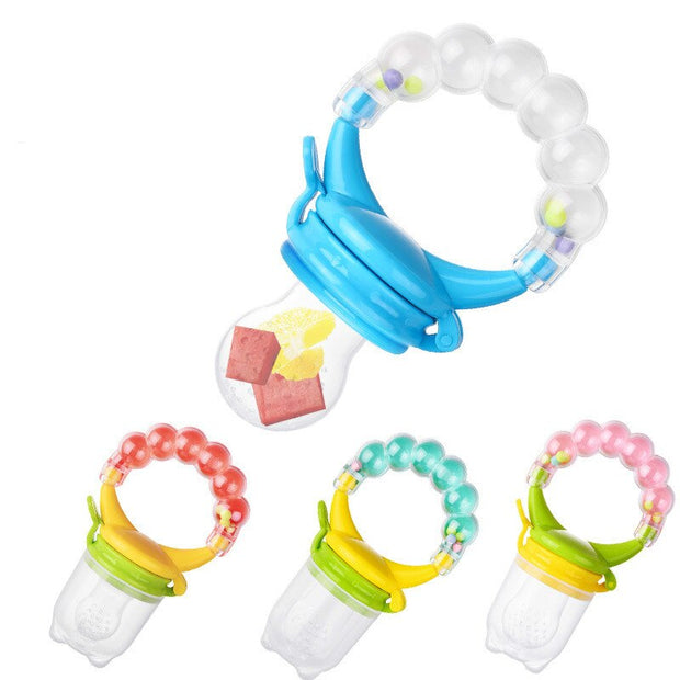 Hot Sale 1 Pcs Food Baby Pacifiers Nipple Pacifiers for Baby Fruit Feeder Nipples Feeding Safe Pacifier Hand Bell Toy