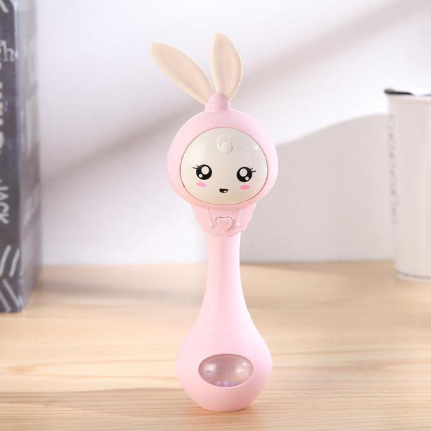 Musical Flashing Baby Rattles Infant Bells Juguetes Rabbit Hand Bells Rattles Newborn Baby Toy Early Educational Baby Toys 0-12M