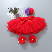 Baby girl tutu skirt 2pcs tulle lace bloomers diaper cover Newborn infant outfits  Mauv headband flower set Baby mesh bloomer