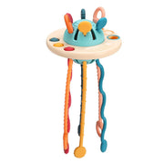 Baby toys pull pull baby grasp pull early education can chew hand grasp sensory training flying saucer toys