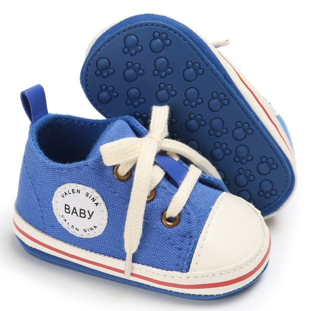 Newborn Baby Shoes Infant first walkers Tollder Canvas Shoes Lace-up Baby Girls Sneaker Prewalker 0-18M