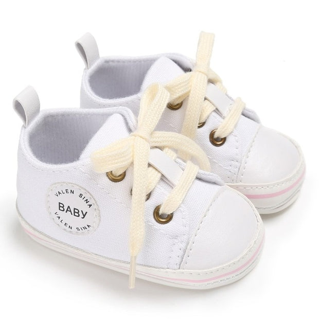 Newborn Baby Shoes Infant first walkers Tollder Canvas Shoes Lace-up Baby Girls Sneaker Prewalker 0-18M