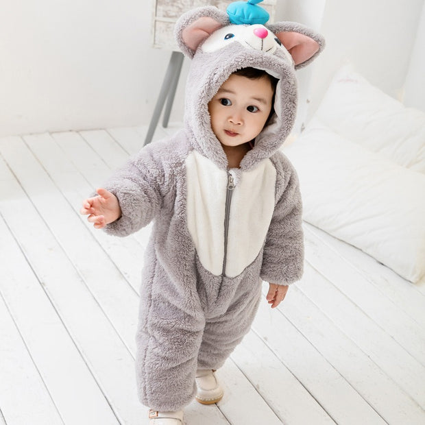 Thickened One-Piece Clothes Baby Clothes Newborn Baby Crawling Clothes Autumn And Winter Daffy Bear New Animal Shape