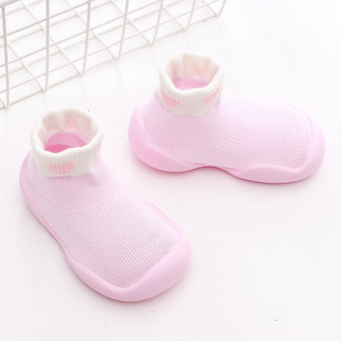 Autumn and Winter Baby Socks Silicone Anti slip Bottom Floor Socks Children's Shoes and Socks Cartoon Rainbow Strips Indoor Walking Shoes and Socks