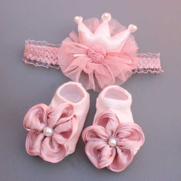 Baby Headband Cute Swan Crown Children's Headwear Wholesale Baby Headband Socks Set Gift Box