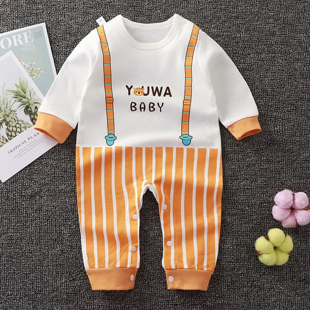 2024 Spring Autumn 0-2 Years Old Baby Romper Baby Jumpsuit Boys Girls Long-sleeved Trousers Newborn Romper Climbing Clothes