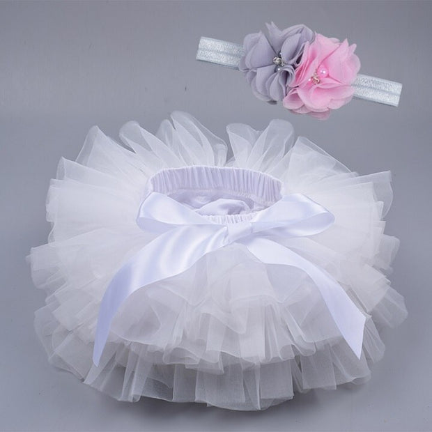 Baby girl tutu skirt 2pcs tulle lace bloomers diaper cover Newborn infant outfits  Mauv headband flower set Baby mesh bloomer