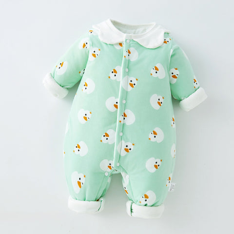 Baby Warm Onesie Cotton Thickened Cotton Winter Baby Harness Crawling Clothes Spring And Autumn Newborn Sleeping Bag Outside