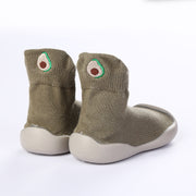 Spring and Autumn Children's Toddler Shoes Step Front Shoes Soft Sole Silicone Cartoon Cotton Baby Shoes Kindergarten Baby Socks Shoes