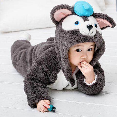 Thickened One-Piece Clothes Baby Clothes Newborn Baby Crawling Clothes Autumn And Winter Daffy Bear New Animal Shape