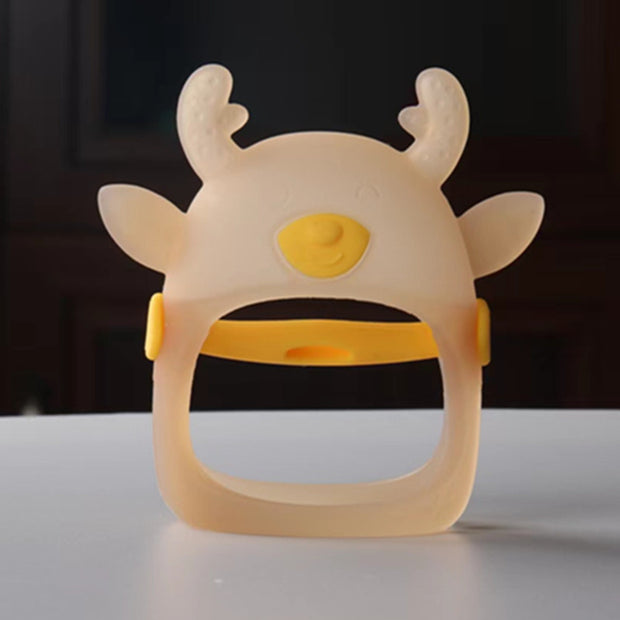 New Deer Glove Hand Teether Baby Food Grade Silicone Teether Baby Teething Stick Teether Toys