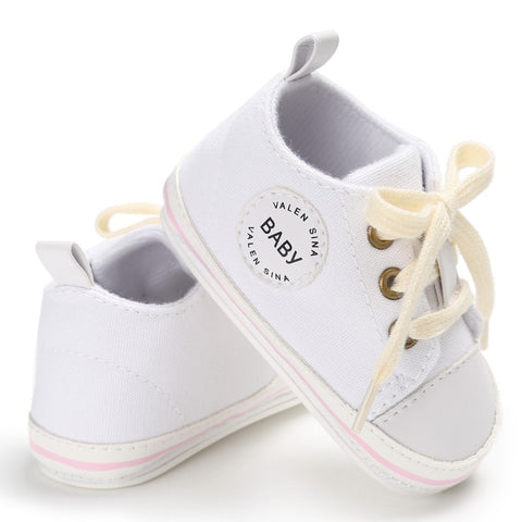 Newborn Baby Shoes Infant first walkers Tollder Canvas Shoes Lace-up Baby Girls Sneaker Prewalker 0-18M