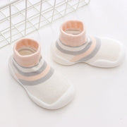 Autumn and Winter Baby Socks Silicone Anti slip Bottom Floor Socks Children's Shoes and Socks Cartoon Rainbow Strips Indoor Walking Shoes and Socks