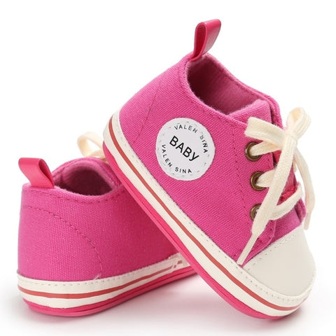 Newborn Baby Shoes Infant first walkers Tollder Canvas Shoes Lace-up Baby Girls Sneaker Prewalker 0-18M