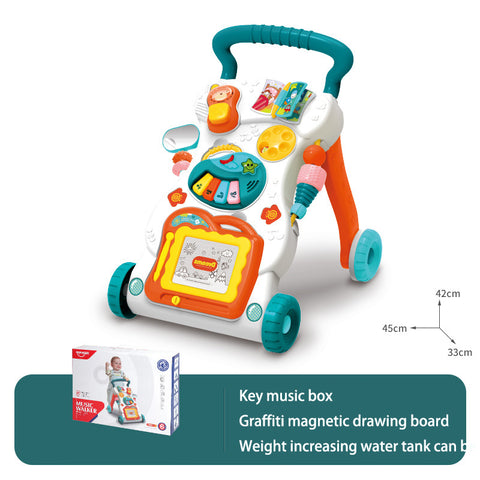 Baby Hand Push Toddler Toys Children's Music Glide Baby Anti-Rollover Multifunctional Walker