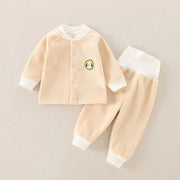 Children's Autumn And Winter Warm Suit Baby Spring And Autumn Plus Fleece Outer Wear Tops Pants Men And Women Baby Two Sets