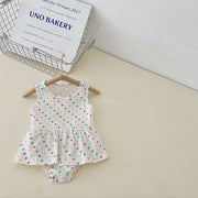 Summer New Sleeveless Baby One-Piece Romper Dress Color Polka Dot Cute Girl Romper Baby Children's Ha Skirt